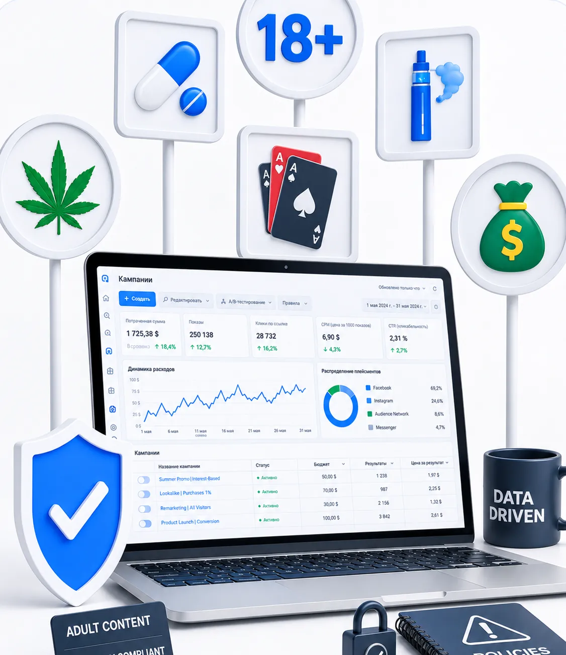 High-risk advertising dashboard